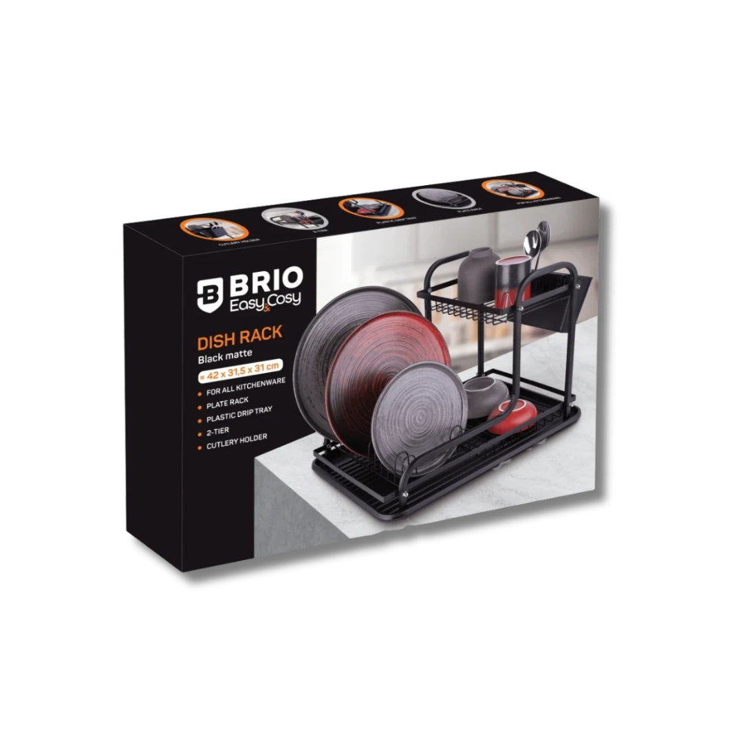 Brio Easy & Cosy – Двуетажен сушилник за съдове с поставка за прибори