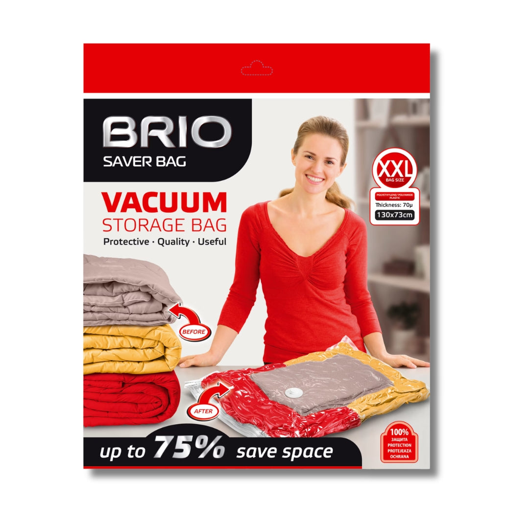 Brio Saver Bag – Вакуумен плик за дрехи XXL - 130 × 73 см