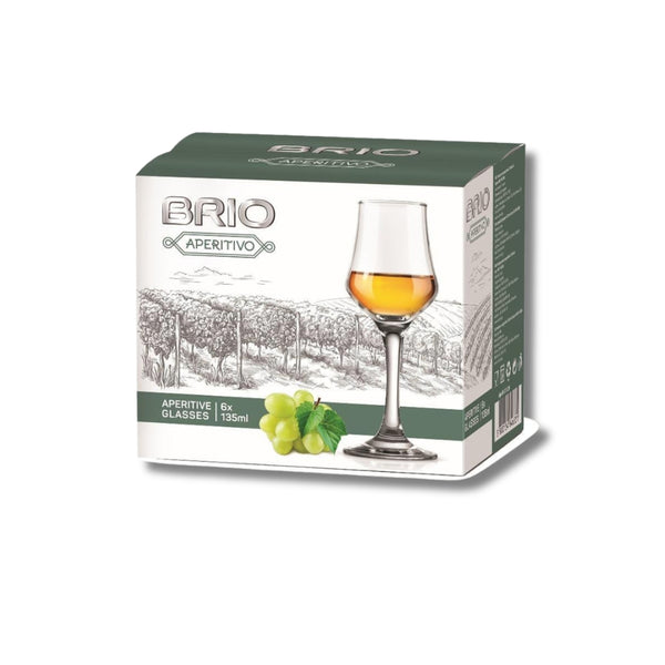 BRIO Aperitivo - Комплект чаши за ракия 135 мл, 6 бр.