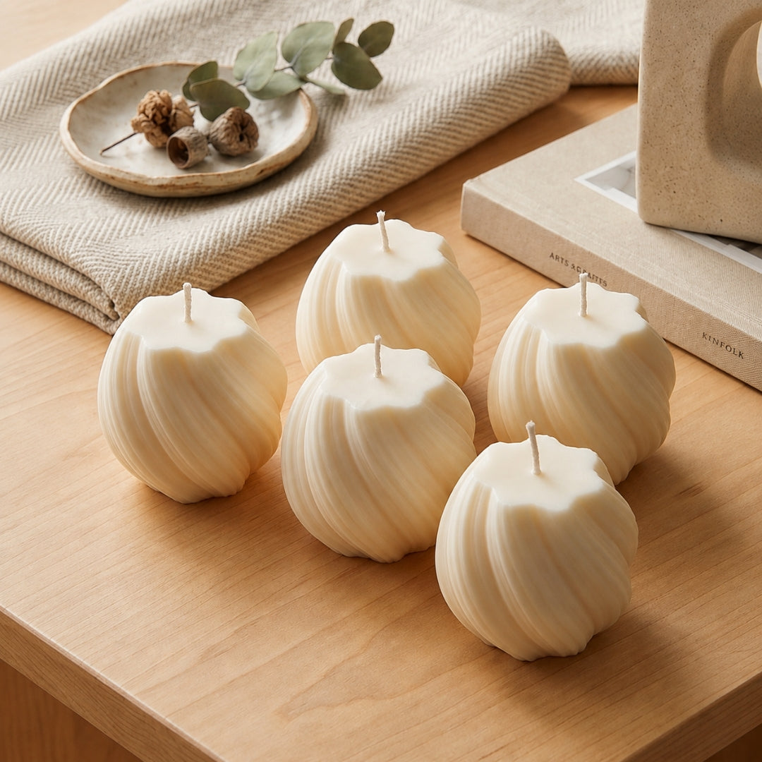 WeHome Candles – Ръчно изработена ароматна декоративна свещ от натурален восък, 5,5 см