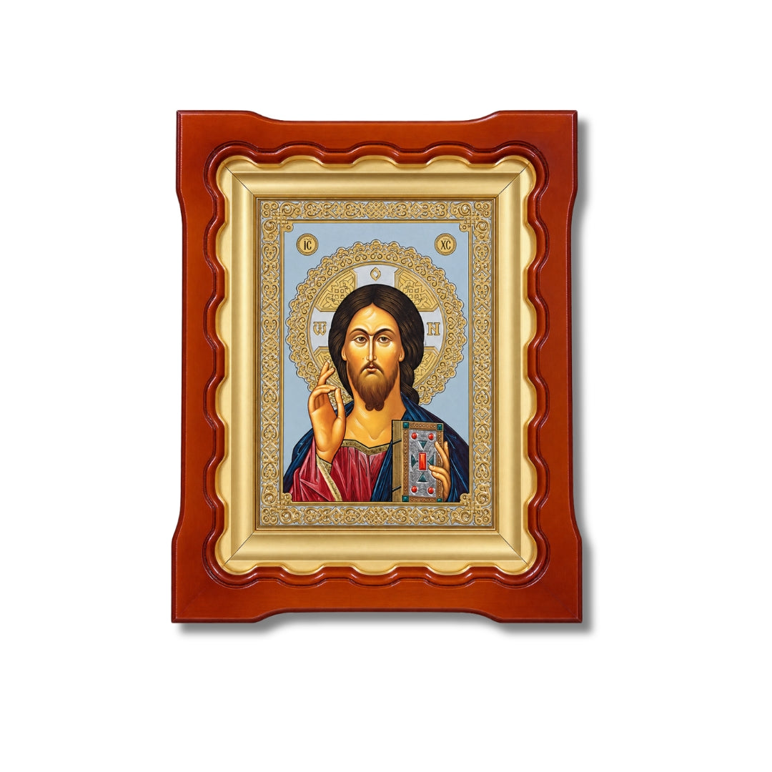 Православна икона с дървена рамка – различни изображения, 25 × 22 см