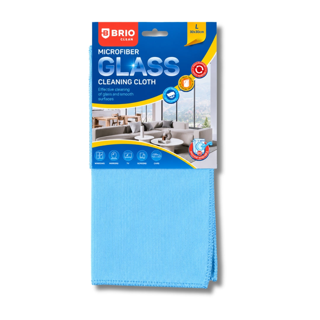 Brio Clean – Микрофибърна кърпа за стъкло - 30 × 30 см