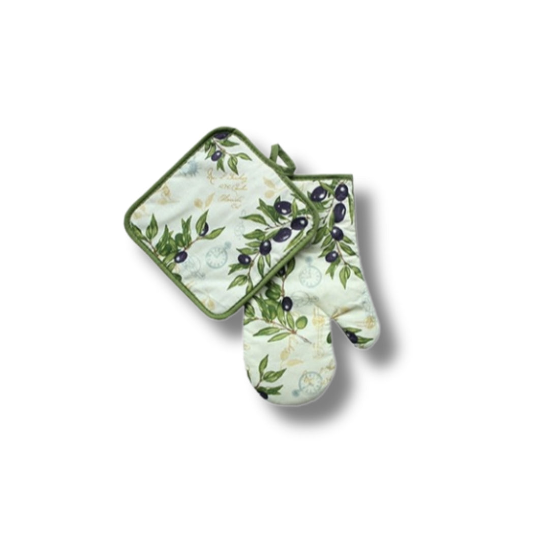 Комплект кухненска ръкавица и ръкохватка с декор – 31 см
