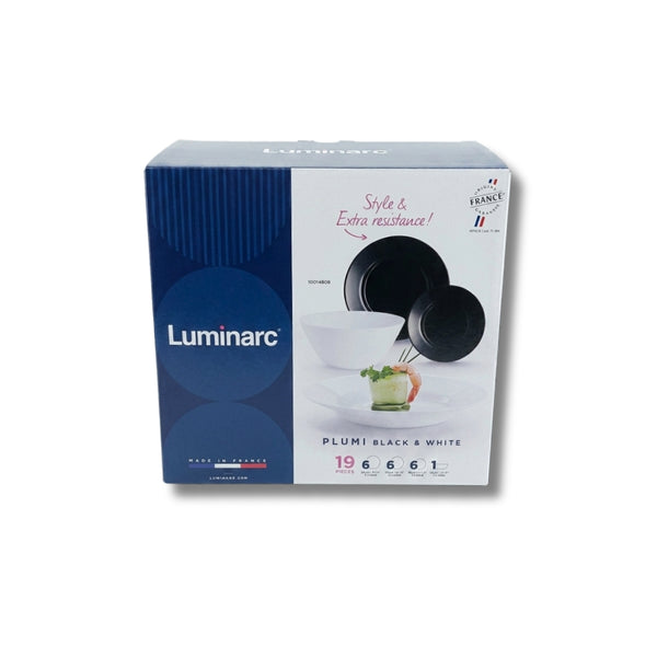 Luminarc - Сервиз за хранене "Plumi" Black and White – 19 части