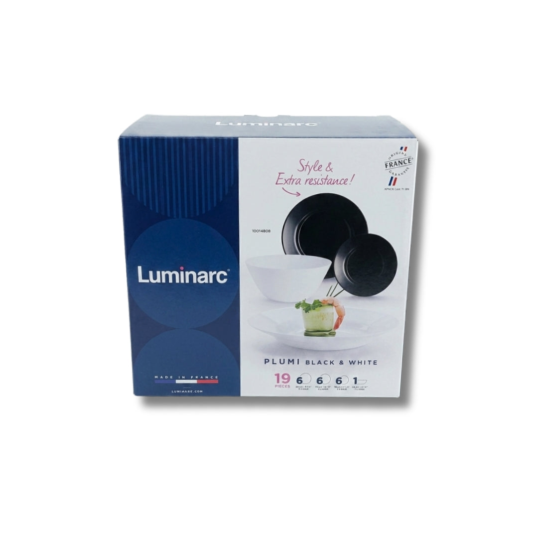 Luminarc - Сервиз за хранене "Plumi" Black and White – 19 части