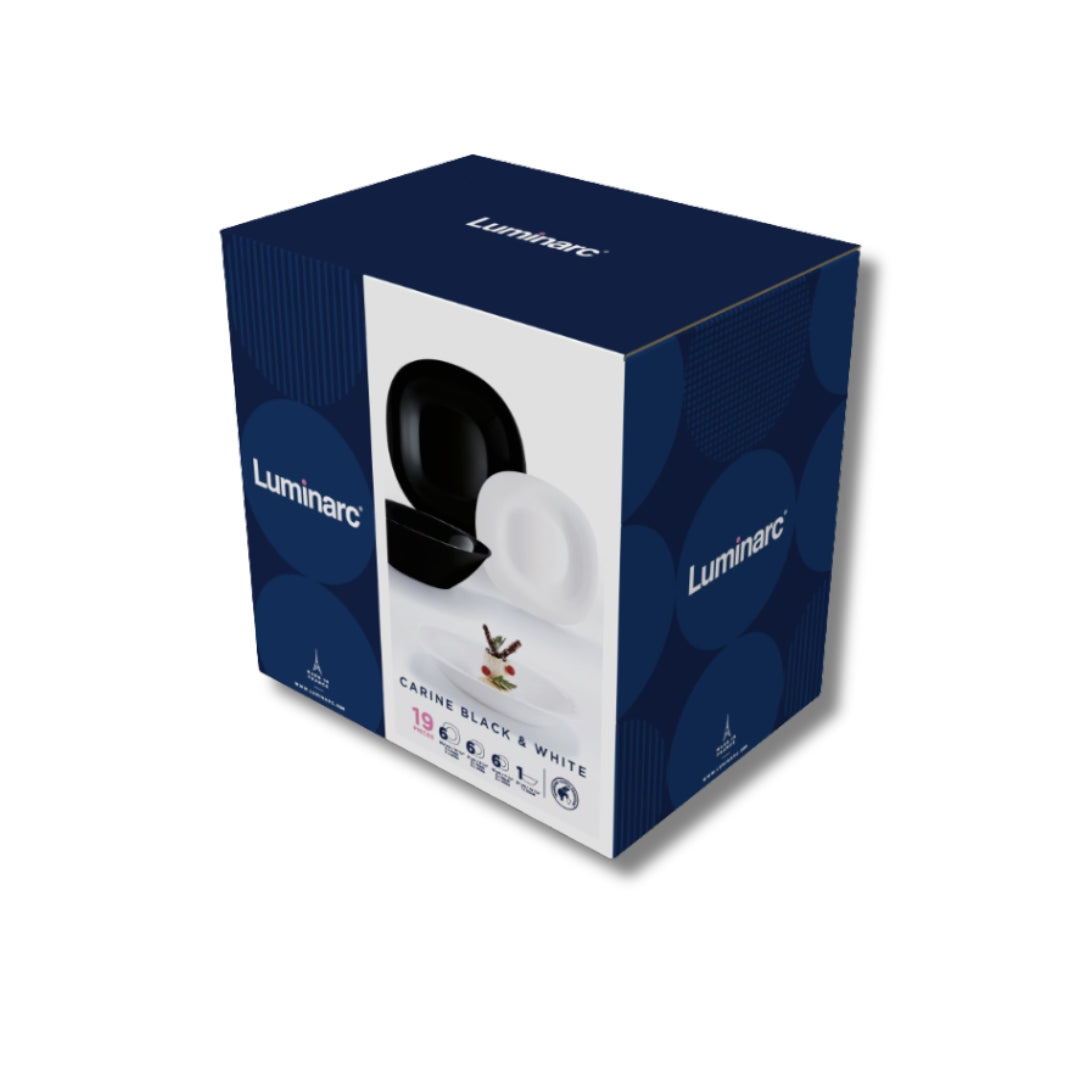 Luminarc - Сервиз за хранене "Carine" Black and White – 19 части