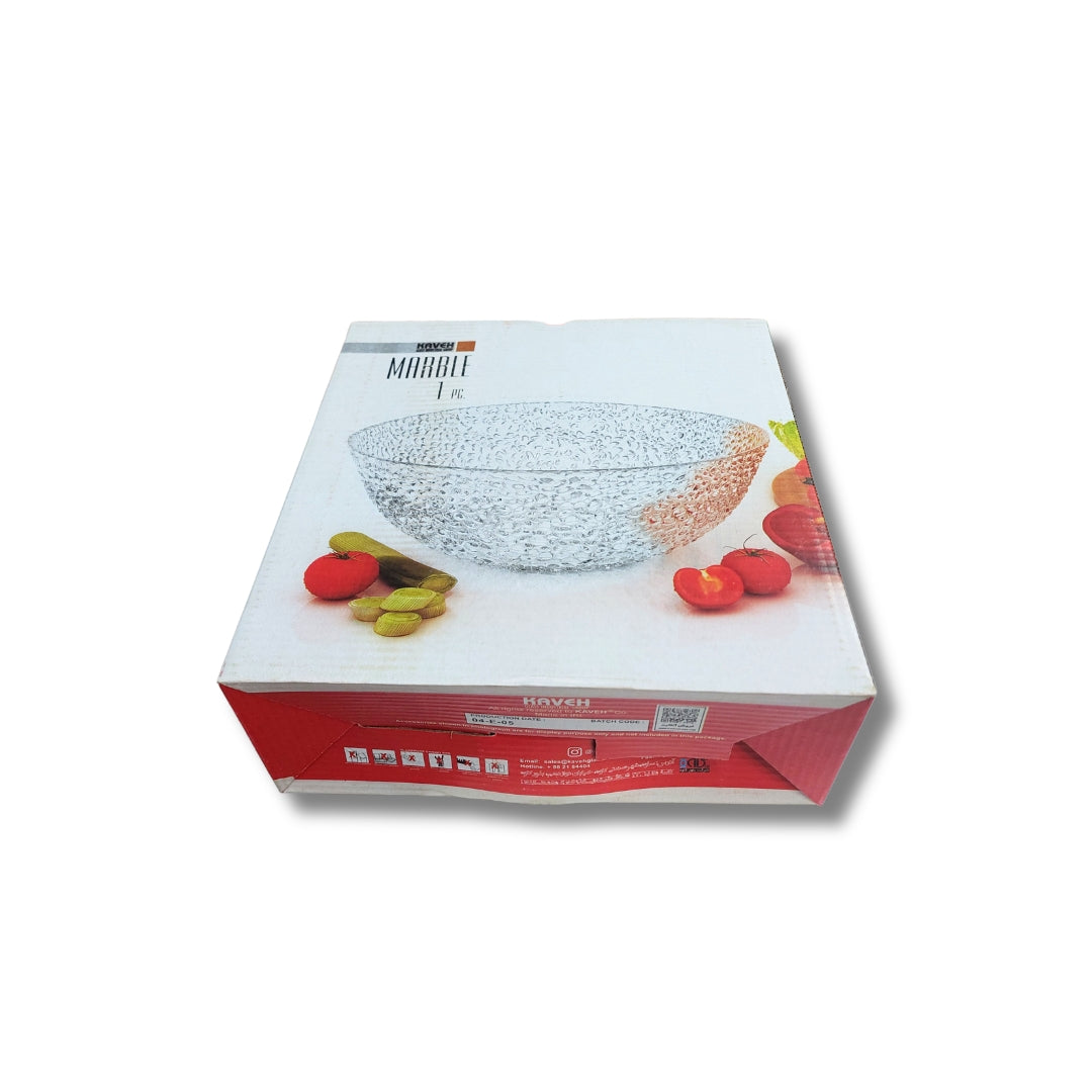 Стъклена купа за салата „Marble“ – 23 см