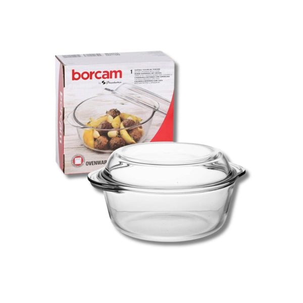 Borcam - Стъклена тенджера с капак 3л.