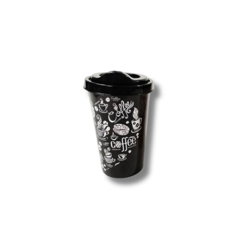 Tuffex – Декорирана пластмасова чаша за кафе с капак 400 мл