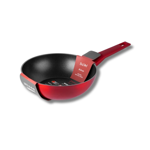 Brio Red Passion – WOK тиган с незалепващо покритие и Heat Sign индикатор, Ø24 и Ø28 см