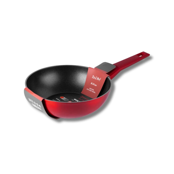 Brio Red Passion – WOK тиган с незалепващо покритие и Heat Sign индикатор, Ø24 и Ø28 см