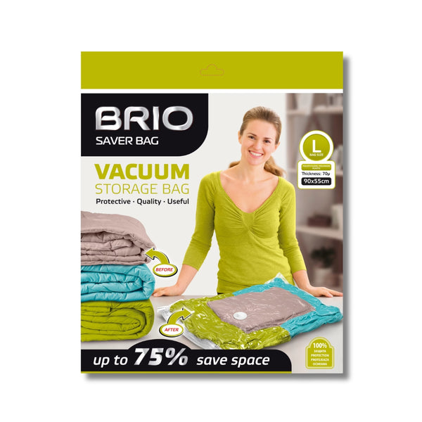 Brio Saver Bag – Вакуумен плик за дрехи L - 90 × 55 см