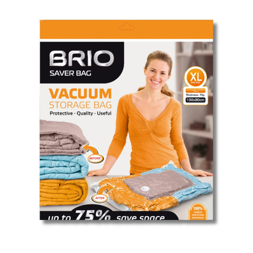 Brio Saver Bag – Вакуумен плик за дрехи XL - 100 × 80 см