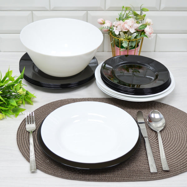 Luminarc - Сервиз за хранене "Plumi" Black and White – 19 части