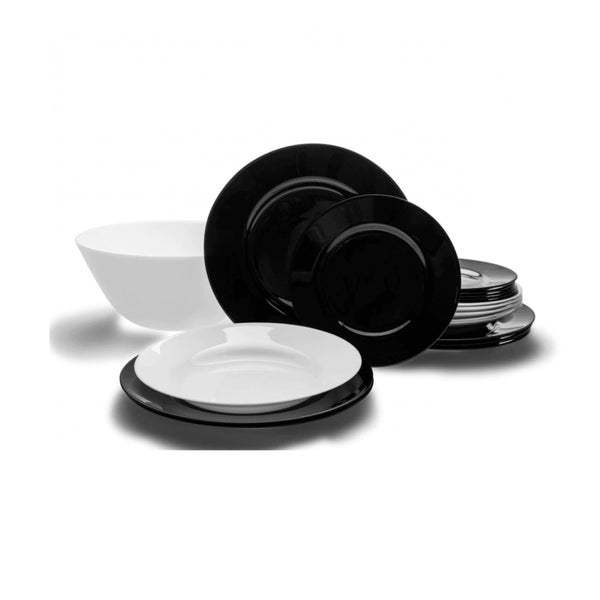 Luminarc - Сервиз за хранене "Plumi" Black and White – 19 части